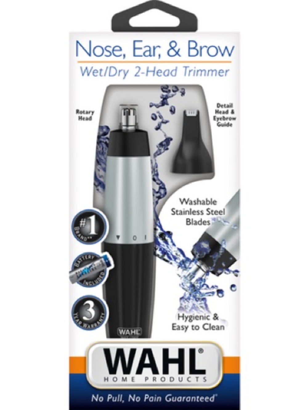 Wahl Wet Dry 2-in-One Ear, Nose and Brow Trimmer Model 5560-3201 NWT